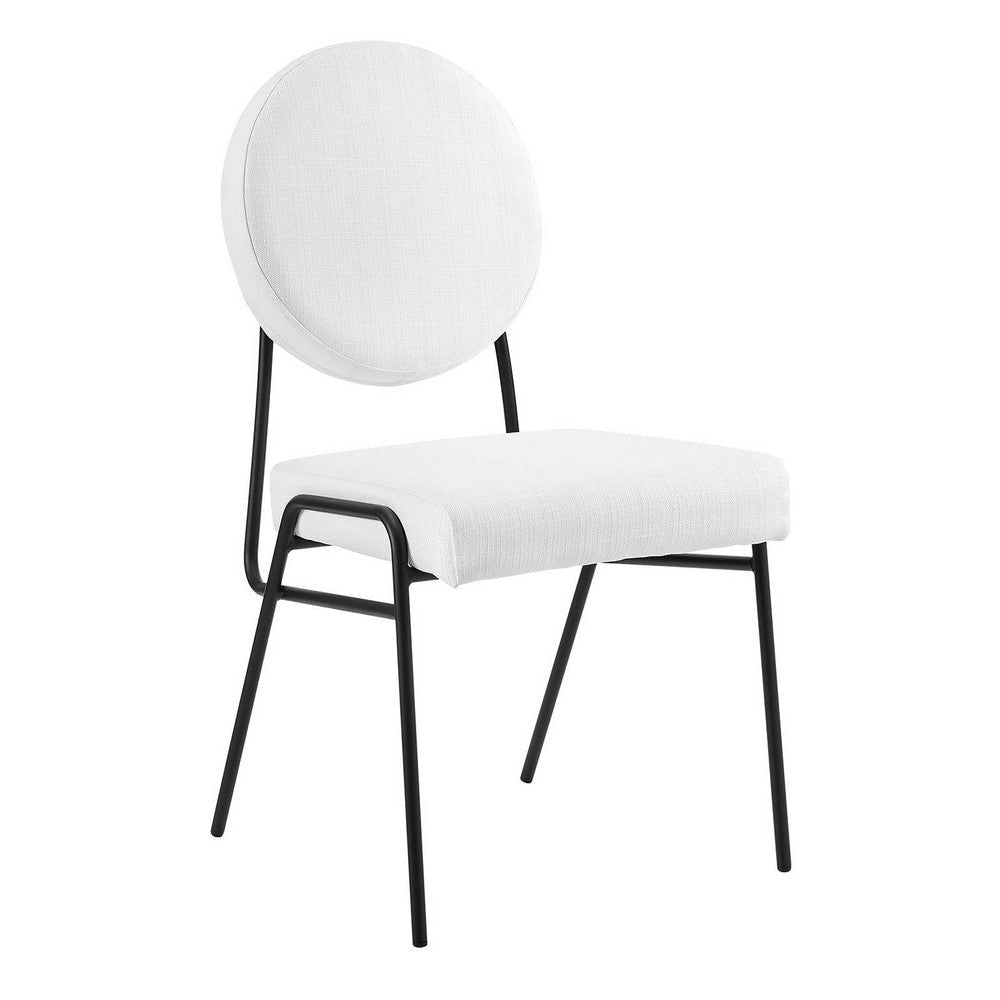 Modway Craft Fabric Upholstered Side Dining Chair in Black White