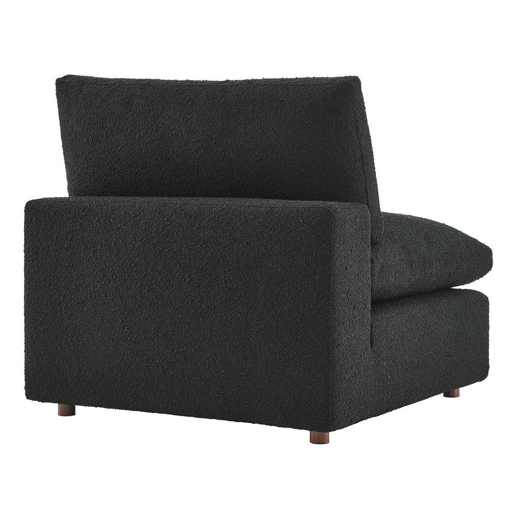 Modway Commix Modular Sofa Armless Chair Black Boucle MDY-EEI-6257-BLK