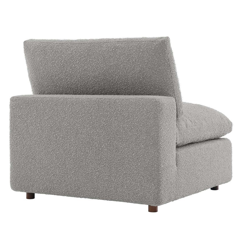 Modway Commix Modular Sofa Armless Chair Light Gray Boucle MDY-EEI-6257-LGR