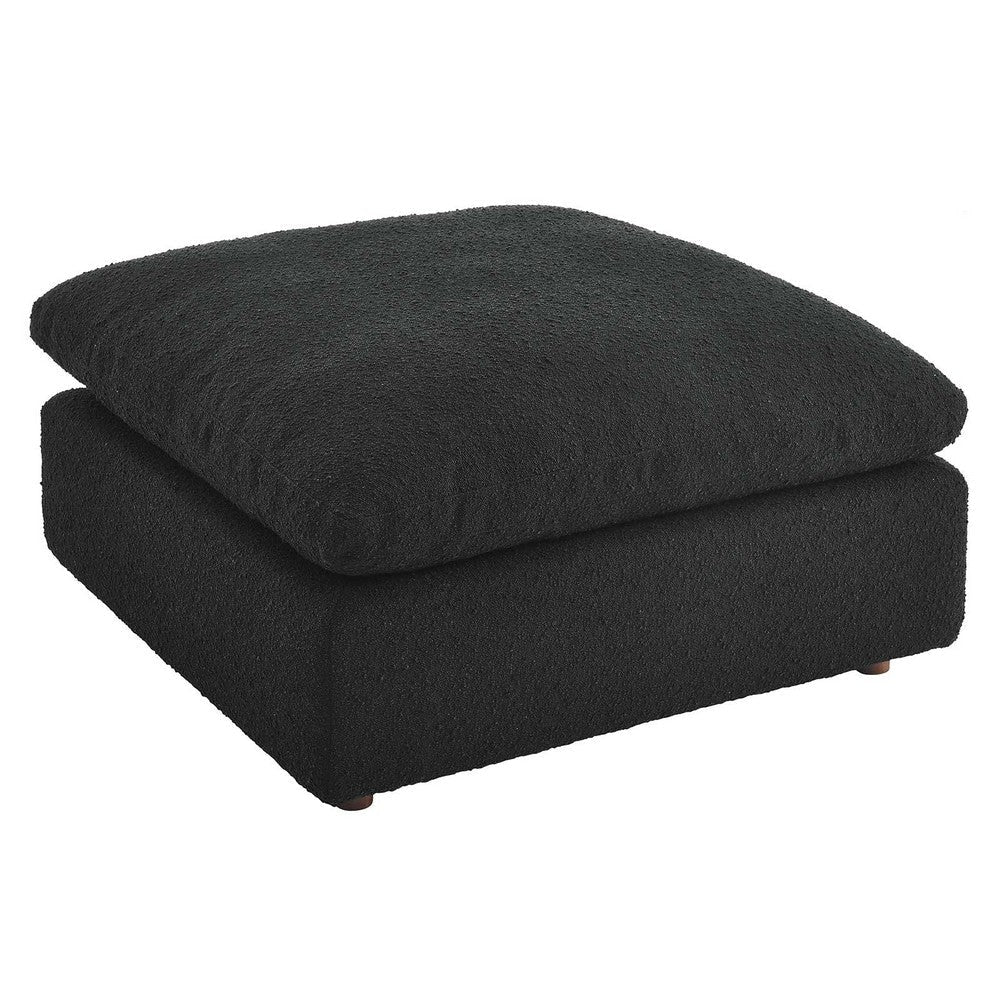 Commix Down Filled Overstuffed Boucle Fabric Ottoman - No Shipping Charges MDY-EEI-6258-BLK