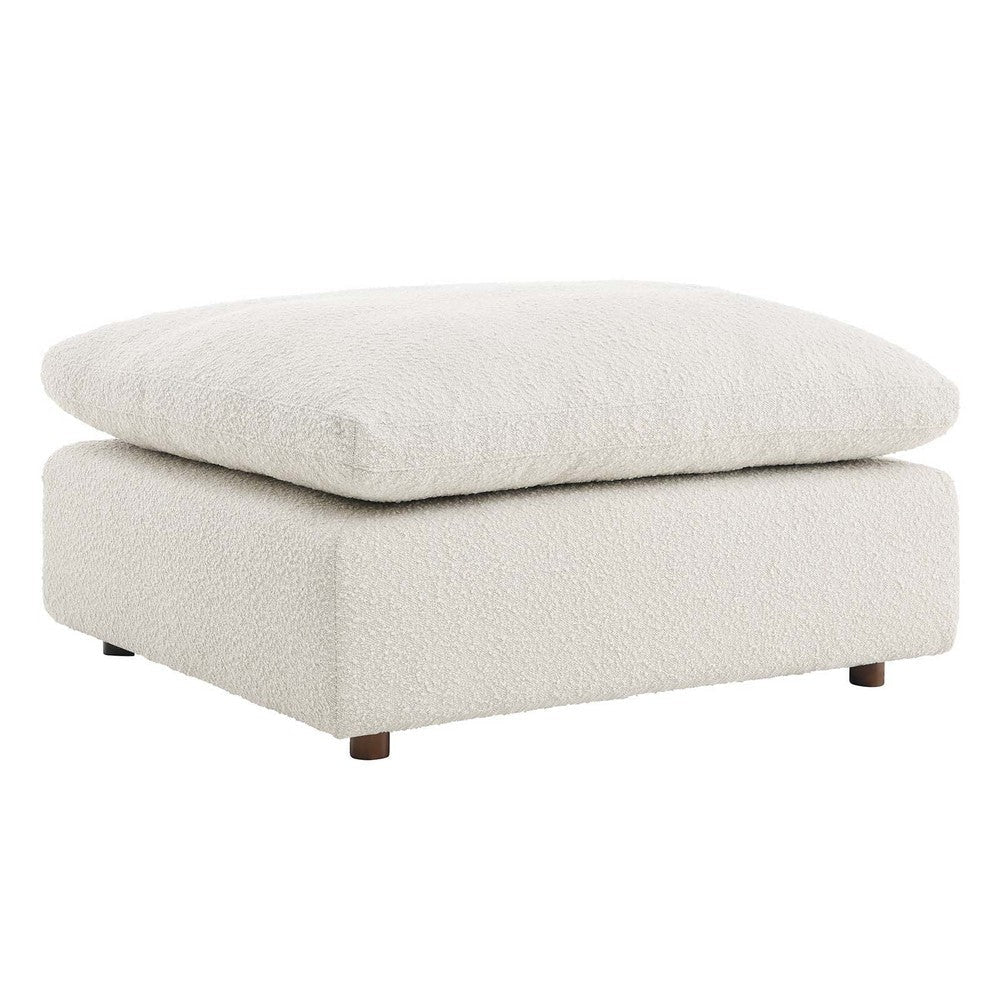 Commix Down Filled Overstuffed Boucle Fabric Ottoman - No Shipping Charges MDY-EEI-6258-IVO