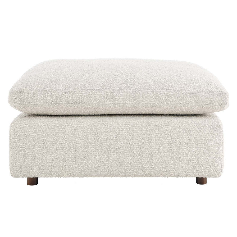 Modway Modular Sofa Commix Down Filled Overstuffed Boucle Fabric Ottoman Ivory MDY-EEI-6258-IVO