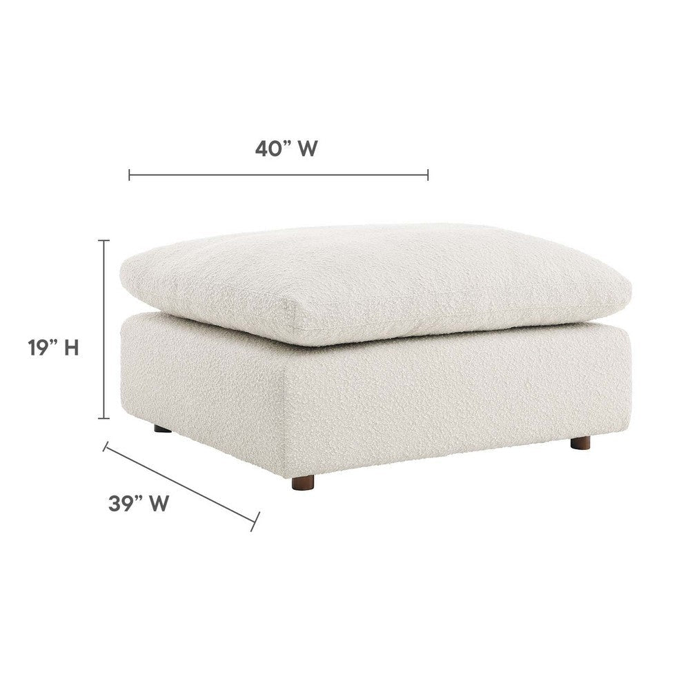 Modway Modular Sofa Commix Down Filled Overstuffed Boucle Fabric Ottoman Ivory MDY-EEI-6258-IVO