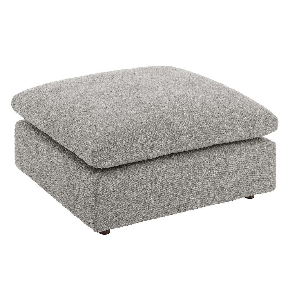 Commix Down Filled Overstuffed Boucle Fabric Ottoman - No Shipping Charges MDY-EEI-6258-LGR