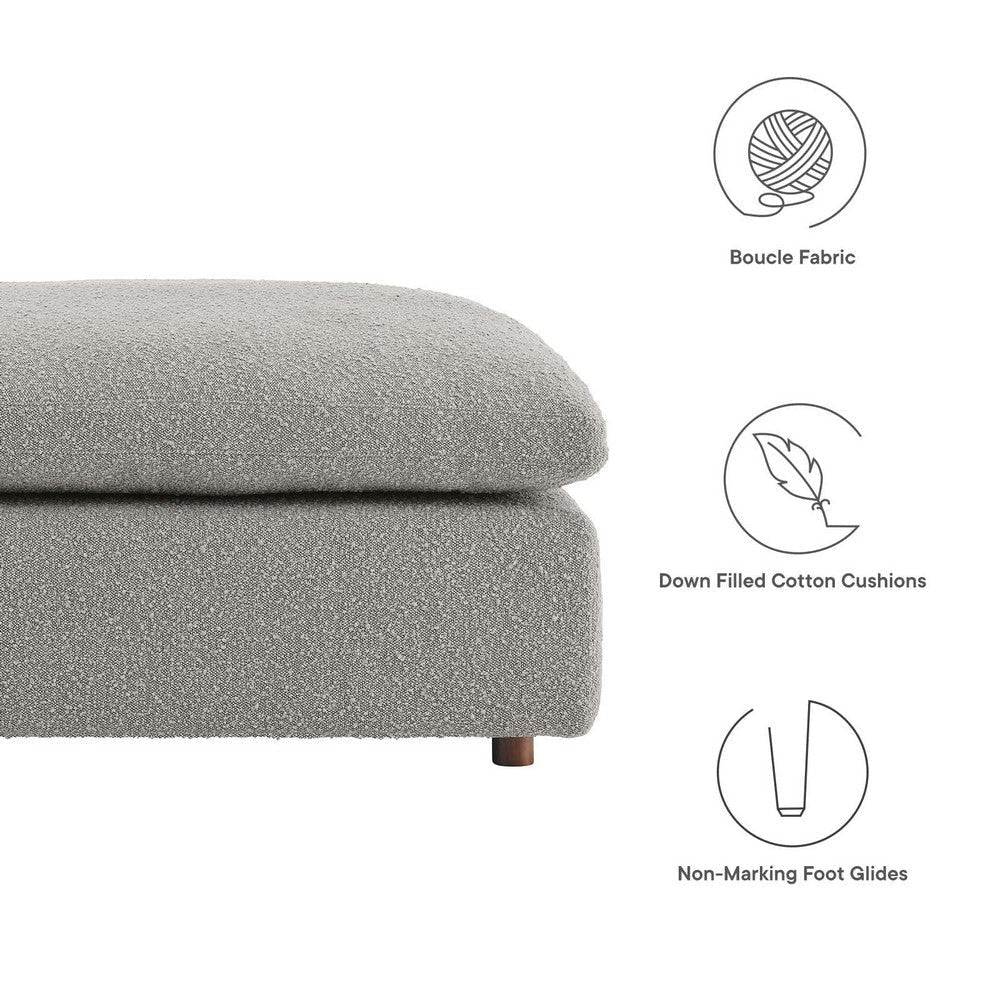 Modway Modular Sofa Commix Down Filled Overstuffed Boucle Fabric Ottoman Light Gray MDY-EEI-6258-LGR