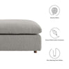 Modway Modular Sofa Commix Down Filled Overstuffed Boucle Fabric Ottoman Light Gray MDY-EEI-6258-LGR