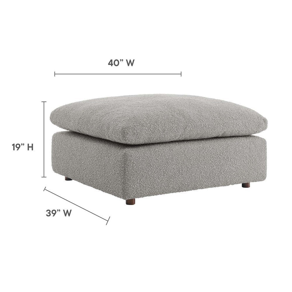 Modway Modular Sofa Commix Down Filled Overstuffed Boucle Fabric Ottoman Light Gray MDY-EEI-6258-LGR