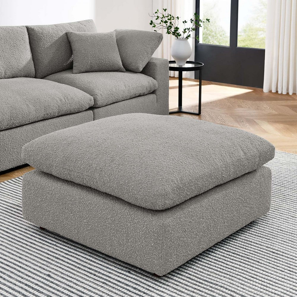 Modway Modular Sofa Commix Down Filled Overstuffed Boucle Fabric Ottoman Light Gray MDY-EEI-6258-LGR