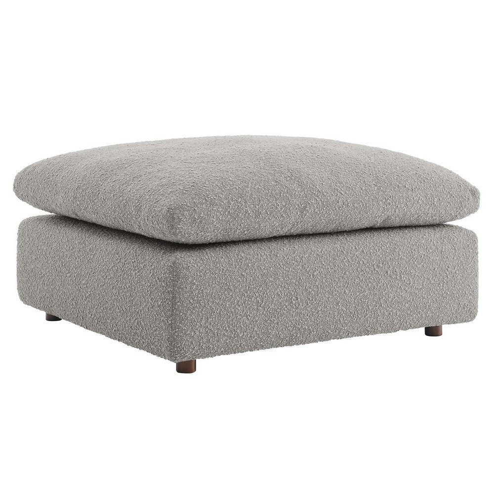 Modway Modular Sofa Commix Down Filled Overstuffed Boucle Fabric Ottoman, Light Gray