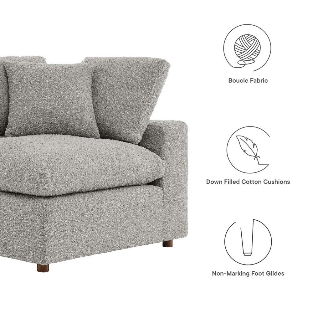 Modway Commix Modular Sofa Corner Chair Light Gray Boucle MDY-EEI-6259-LGR