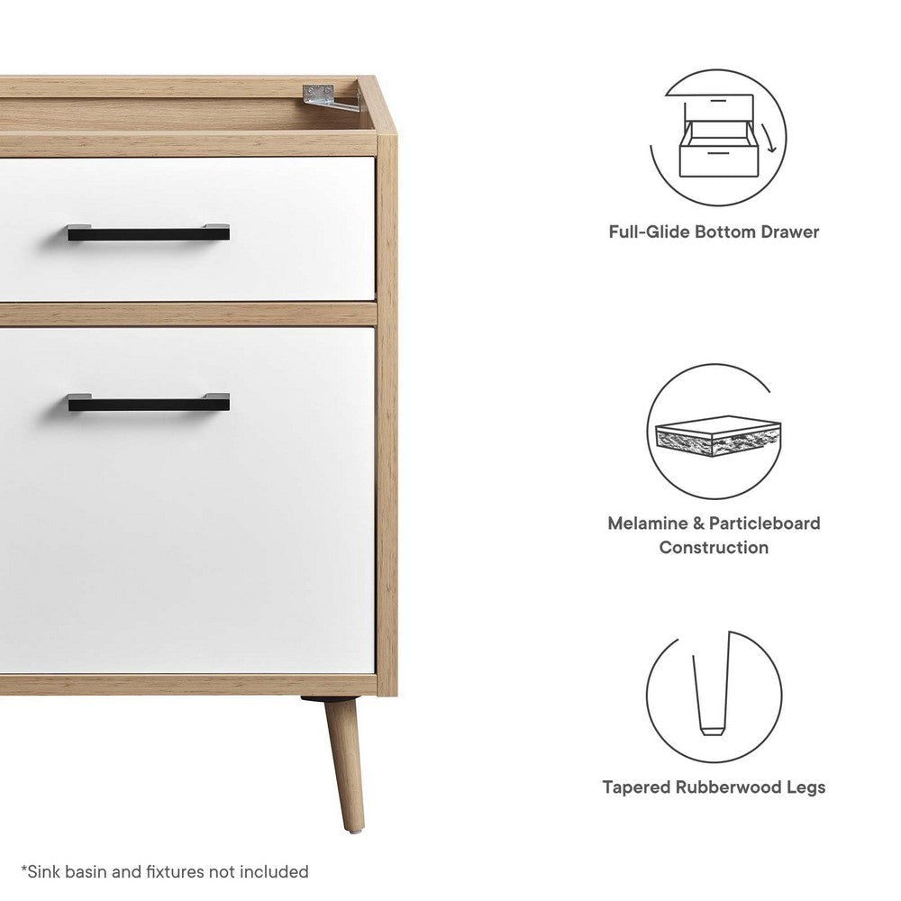 Maverick 24’ Bathroom Vanity Cabinet - Sink Basin Not Included - No Shipping Charges MDY-EEI-6266-OAK-WHI