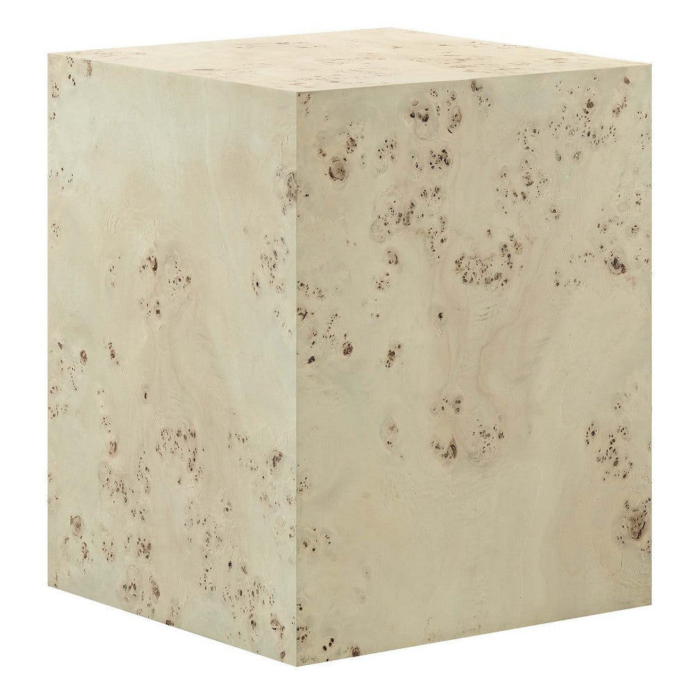 Modway Cosmos 16" Square Wood Side, Accent, End Table, Bleached Burl