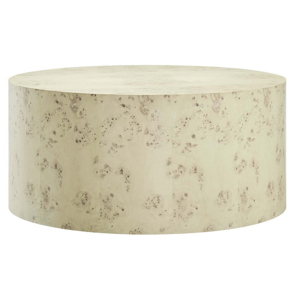 Modway EEI-6274-BLB Cosmos 35" Round Burl Wood Coffee Table, Bleached Burl