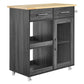 Culinary Kitchen Cart With Towel Bar - No Shipping Charges MDY-EEI-6275-CHA-NAT