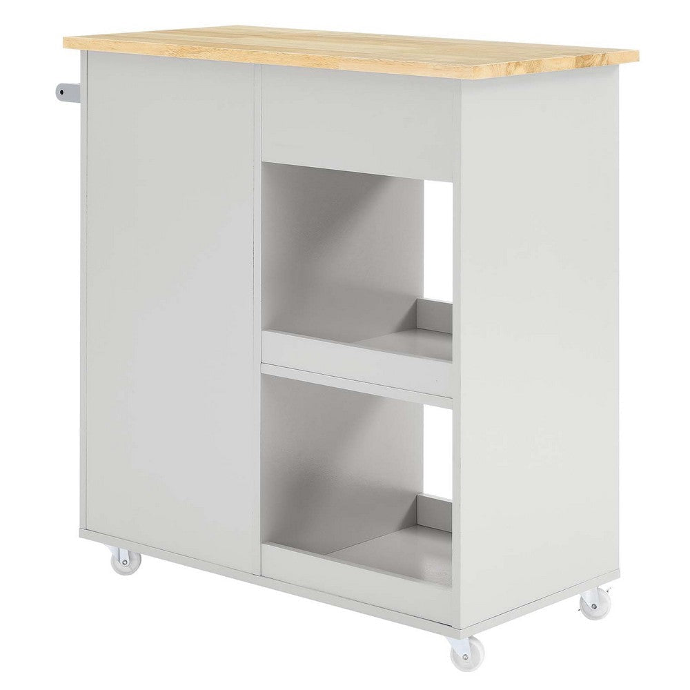 Culinary Kitchen Cart With Towel Bar - No Shipping Charges MDY-EEI-6275-LGR-NAT