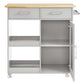 Culinary Kitchen Cart With Towel Bar - No Shipping Charges MDY-EEI-6275-LGR-NAT