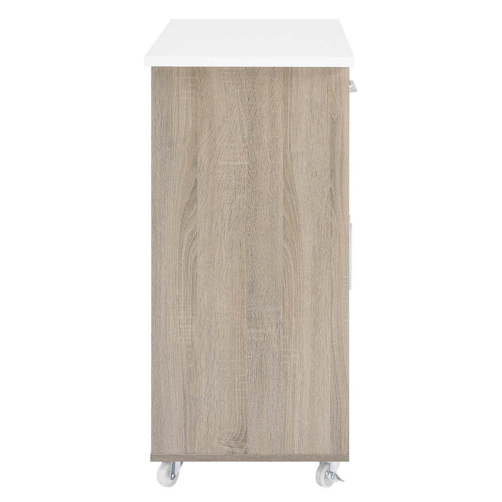 Cuisine Kitchen Cart - No Shipping Charges MDY-EEI-6276-OAK-WHI