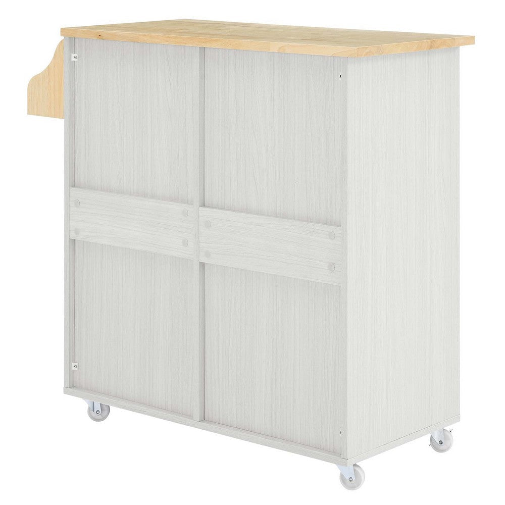 Modway Cuisine Kitchen-carts White Natural MDY-EEI-6276-WHI-NAT