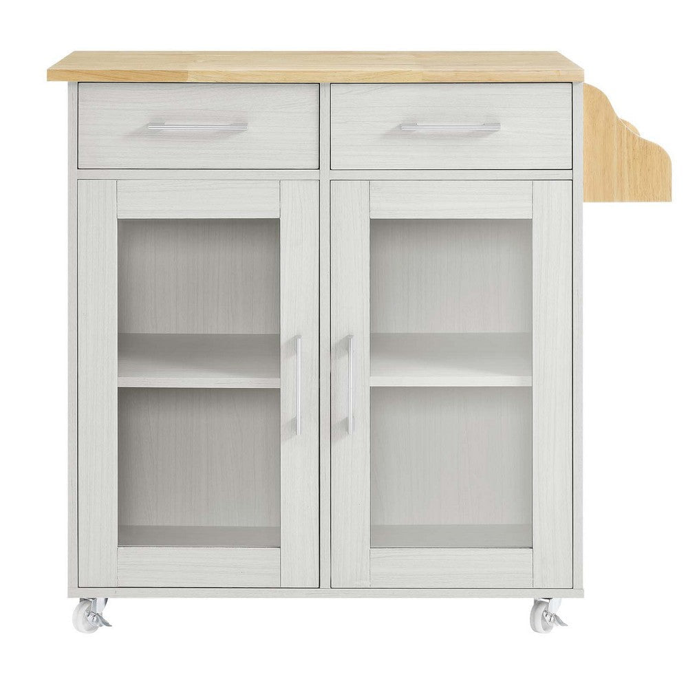 Modway Cuisine Kitchen-carts White Natural MDY-EEI-6276-WHI-NAT