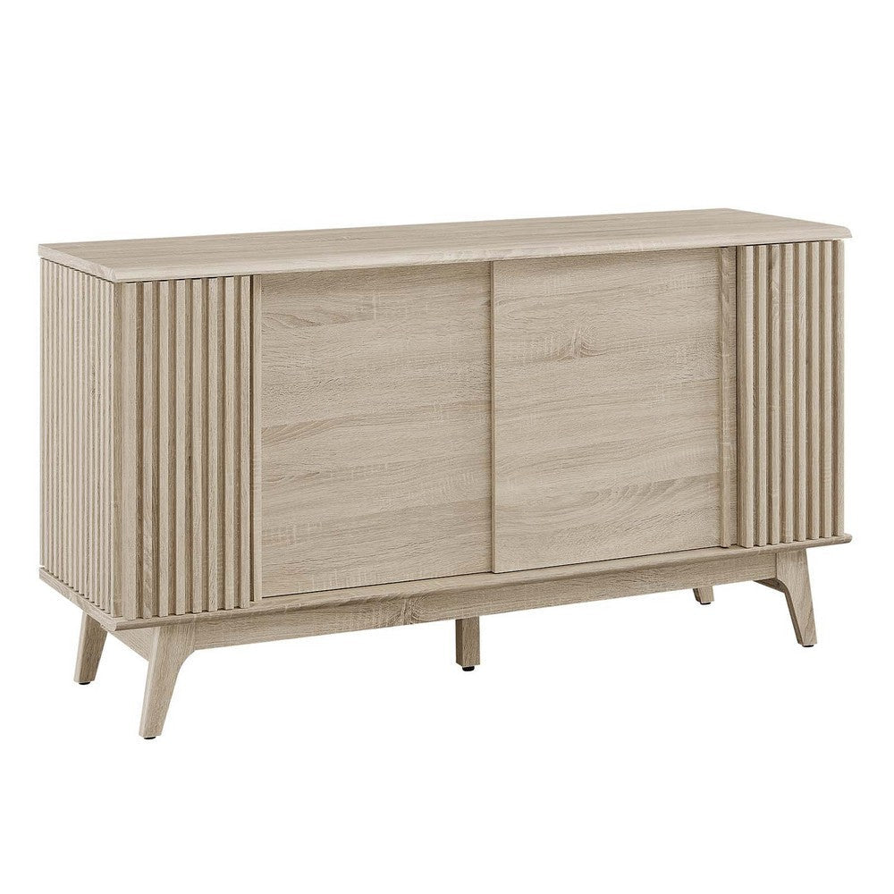 Modway Eudora Wood Grain High TV Stand Sideboard in Oak