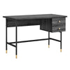 Modway Nexus Wood Grain Office Desk in Black Charcoal with Two Drawers