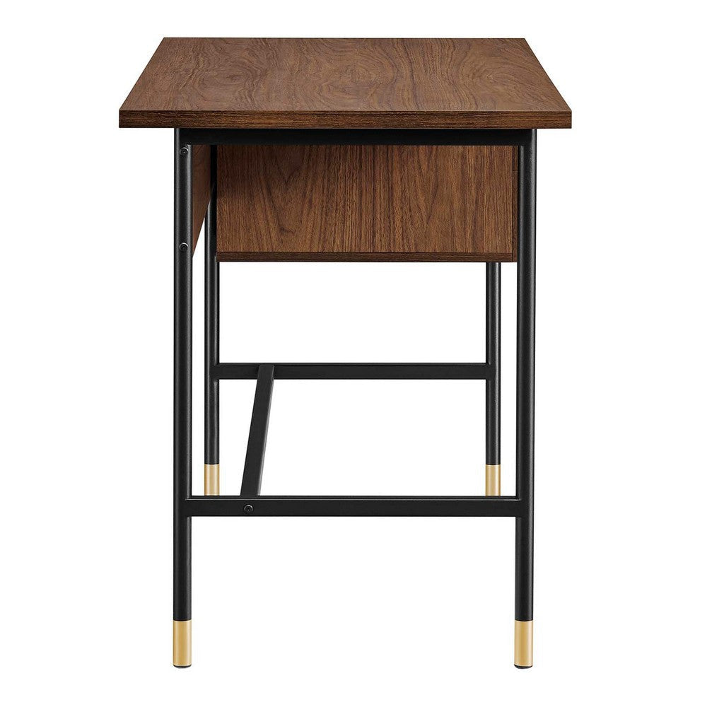 Modway Nexus Wood Grain Office Desk in Black Walnut with Two Drawers MDY-EEI-6284-BLK-WAL