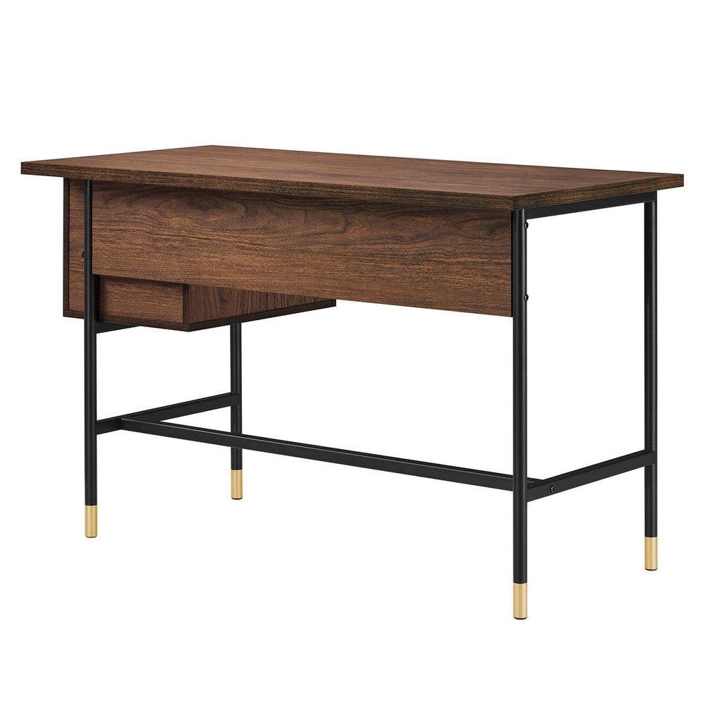 Modway Nexus Wood Grain Office Desk in Black Walnut with Two Drawers MDY-EEI-6284-BLK-WAL