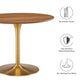 Modway Pursuit 40’’ Round Mid-Century Modern Pedestal Dining Table in Walnut Gold MDY-EEI-6313-WAL-GLD