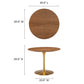 Modway Pursuit 40’’ Round Mid-Century Modern Pedestal Dining Table in Walnut Gold MDY-EEI-6313-WAL-GLD