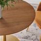 Modway Pursuit 40’’ Round Mid-Century Modern Pedestal Dining Table in Walnut Gold MDY-EEI-6313-WAL-GLD