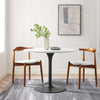 Modway Pursuit 40’’ Round Mid-Century Modern Pedestal Dining Table in White Black MDY-EEI-6313-WHI-BLK