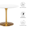 Modway Pursuit 40’’ Round Mid-Century Modern Pedestal Dining Table in White Gold MDY-EEI-6313-WHI-GLD