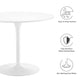 Modway Pursuit 40’’ Round Mid-Century Modern Pedestal Dining Table White MDY-EEI-6313-WHI-WHI