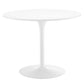 Modway Pursuit 40" Round Mid-Century Modern Pedestal Dining Table White