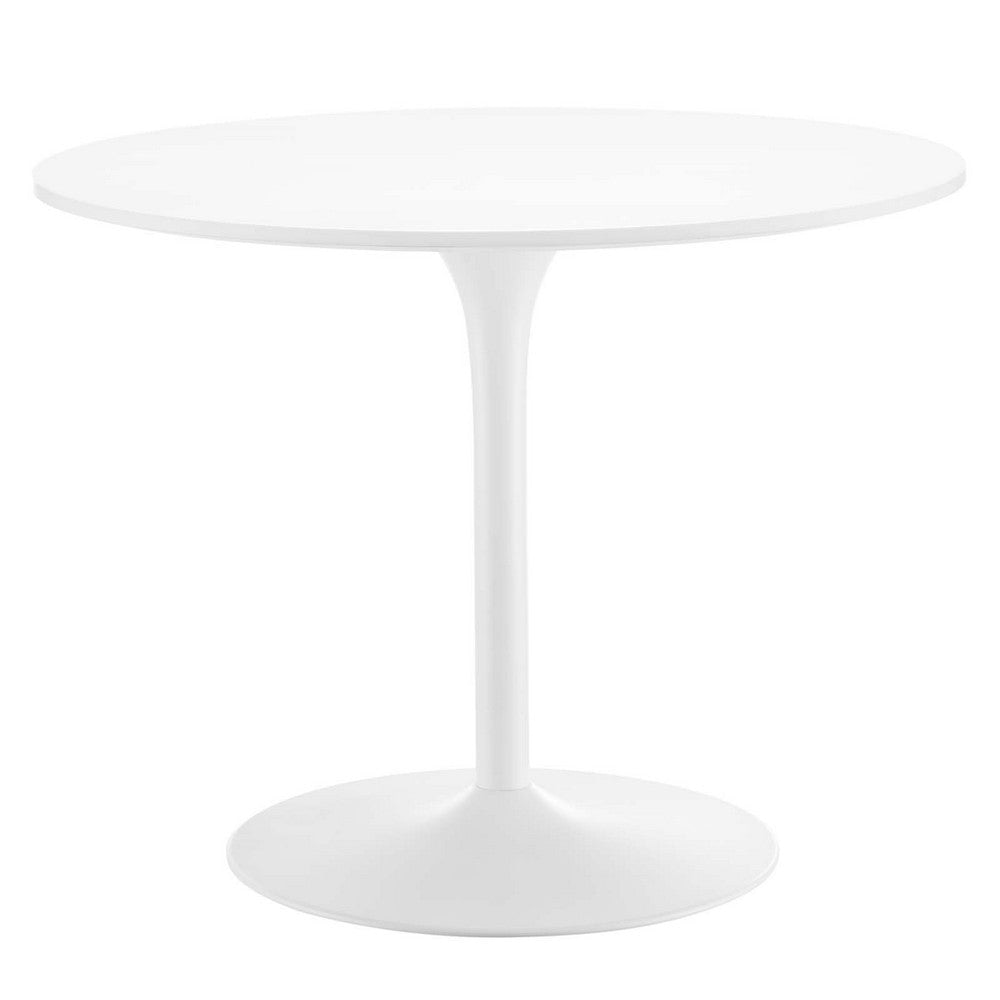 Modway Pursuit 40" Round Mid-Century Modern Pedestal Dining Table White