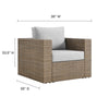 Modway Convene Wicker Rattan Outdoor Patio Lounge Accent Armchair in Cappuccino Gray