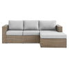 Modway Convene Wicker Rattan L-Shaped Outdoor Patio Sectional Sofa in Cappuccino Gray MDY-EEI-6329-CAP-GRY