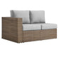 Modway Convene Wicker Rattan L-Shaped Outdoor Patio Sectional Sofa in Cappuccino Gray MDY-EEI-6329-CAP-GRY