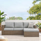 Modway Convene Wicker Rattan L-Shaped Outdoor Patio Sectional Sofa in Cappuccino Gray MDY-EEI-6329-CAP-GRY