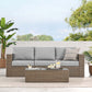 Modway Convene Wicker Rattan Outdoor Patio 2-Piece Sofa and Coffee Table Set in Cappuccino Gray MDY-EEI-6333-CAP-GRY