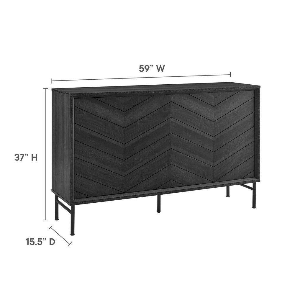 Harper Chevron Sideboard - No Shipping Charges MDY-EEI-6336-BLK