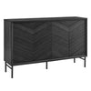 Modway Harper Modern Wood Grain Chevron Design Sideboard Storage Cabinet in Black