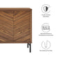 Modway Harper Modern Wood Grain Chevron Design Sideboard Storage Cabinet in Walnut MDY-EEI-6336-WAL