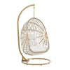 Amalie Wicker Rattan Outdoor Patio Rattan Swing Chair in Natural White