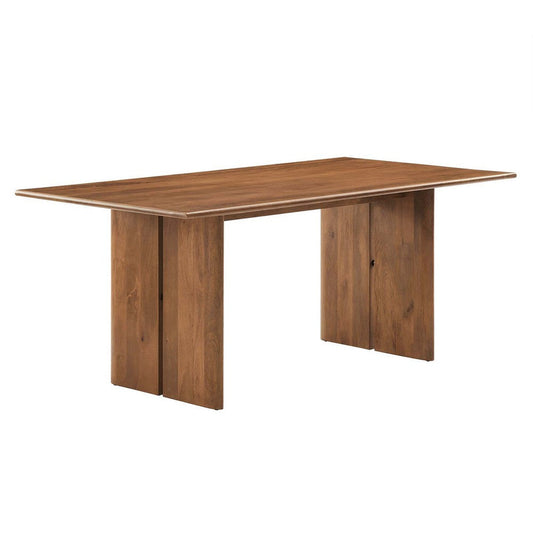 Modway Amistad 72" Solid Wood Modern Farmhouse Rectangular Walnut, 70" Dining Table