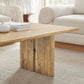 Modway Amistad 44" Rectangular Solid Wood Modern Farmhouse Coffee Table in Oak