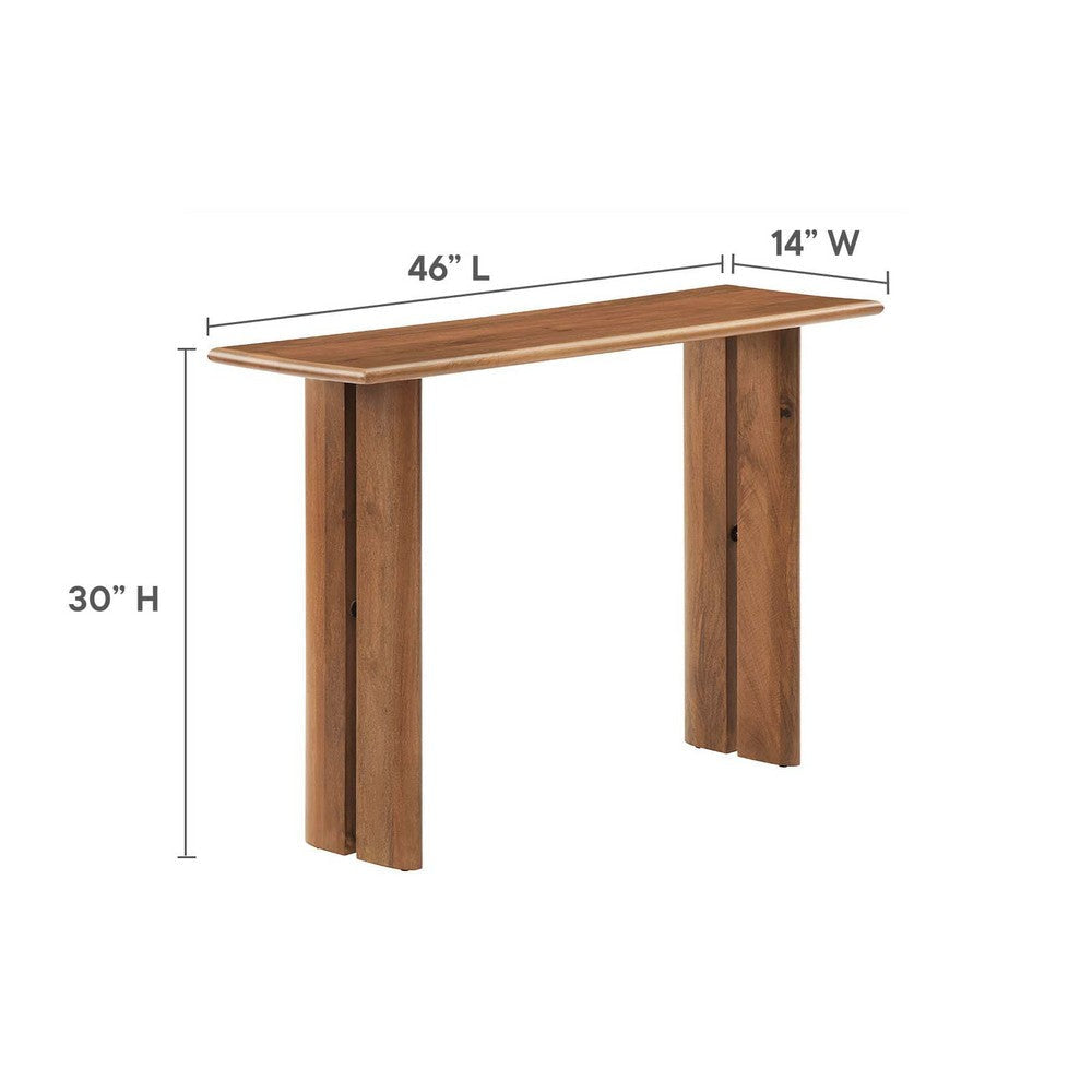 Modway Amistad 46’’ Solid Wood Modern Farmhouse Console Table in Walnut MDY-EEI-6342-WAL