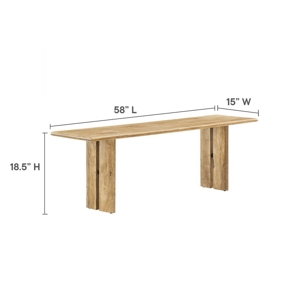 Amistad 58’ Wood Bench - No Shipping Charges MDY-EEI-6344-OAK