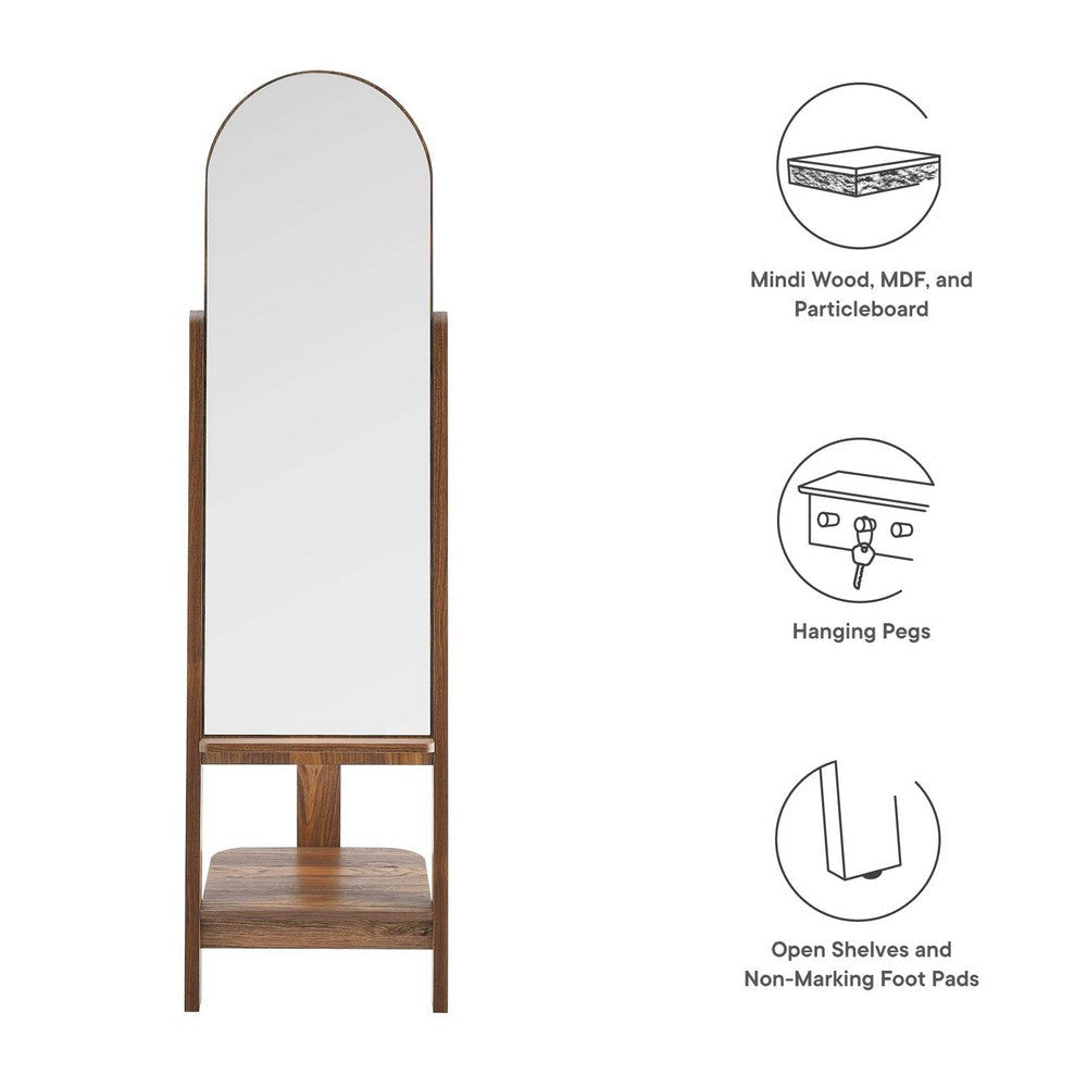 Modway EEI-6346-WAL Ascend Standing Mirror Walnut MDY-EEI-6346-WAL