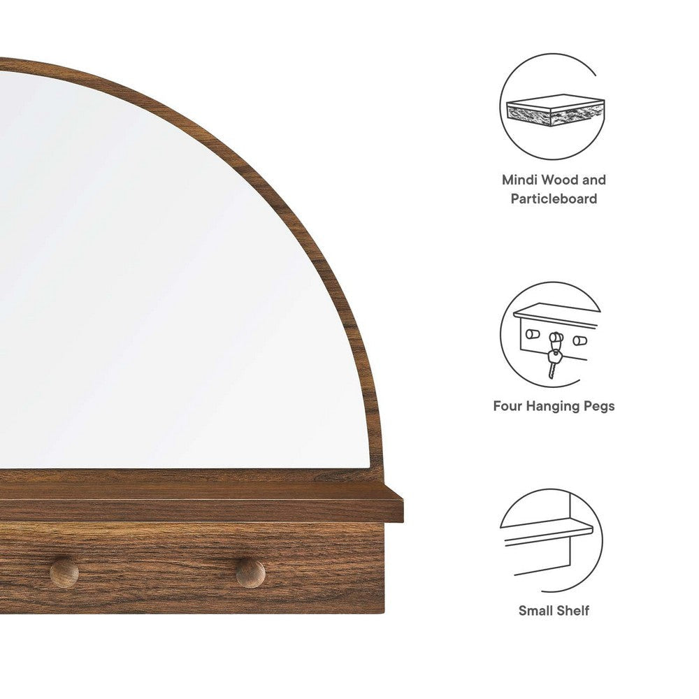 Modway EEI-6350-WAL Moonbeam Arched Mirror Walnut MDY-EEI-6350-WAL